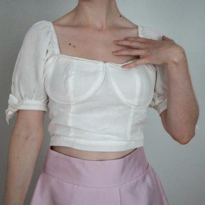 Off-white crop top from Boutique 1861